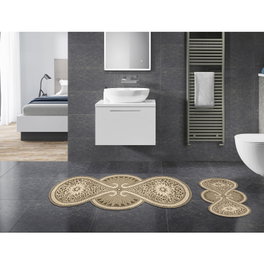Mijölnir Juego de alfombrillas de baño Crema (2 piezas)